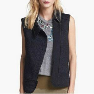 Elizabeth and James jacquard asymmetrical vest